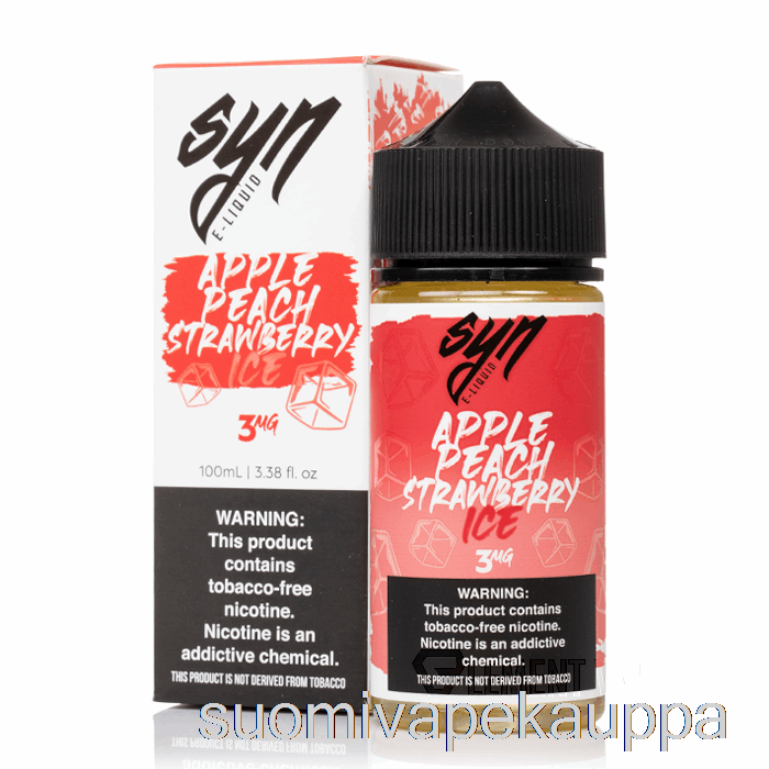 Vape Netistä Jää Omena Persikka Mansikka - Syn Nesteet - 100ml 3mg